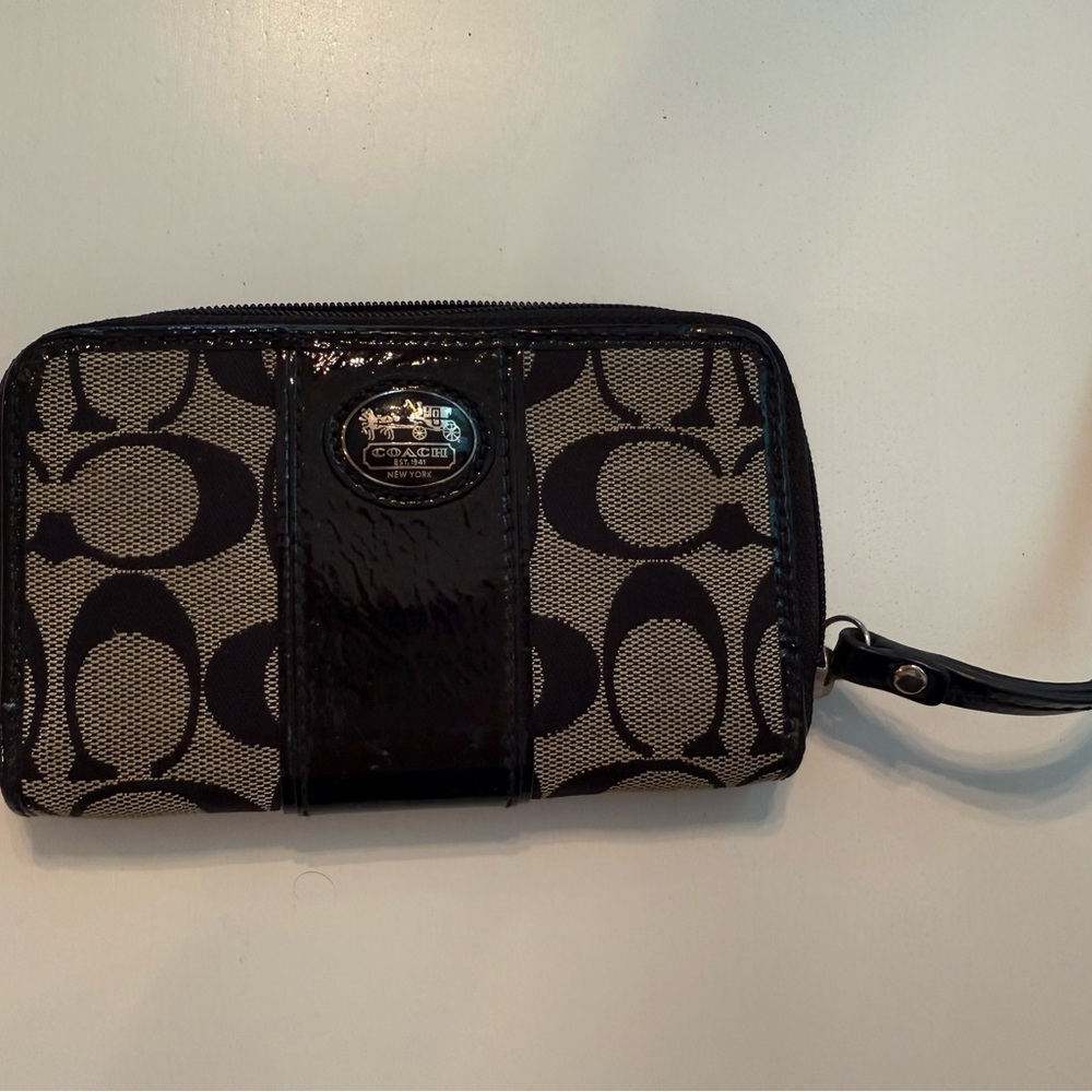 Coach Black and Gray Wristlet/Wallet